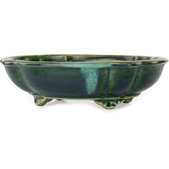 Vaso bonsai verde loto di Terahata Satomi Mazan - 202 x 173 x 60 mm