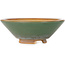 Round teal bonsai pot by Bigei - 98 x 98 x 35 mm