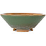 Round teal bonsai pot by Bigei - 98 x 98 x 35 mm