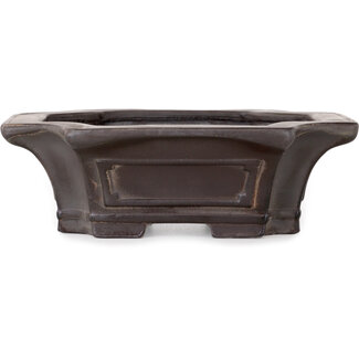 Bigei - Hirata Atsumi 160 mm mokko unglazed bonsai pot by Bigei, Tokoname, Japan