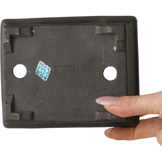 Maceta rectangular sin esmaltar para bonsái de Yamaaki - 133 x 105 x 50 mm