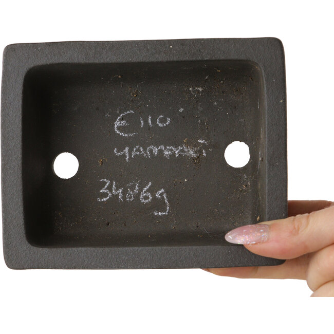 Pot à bonsaï rectangulaire non émaillé de Yamaaki - 133 x 105 x 50 mm