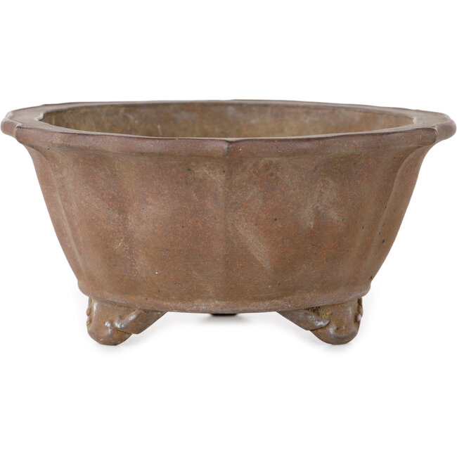 Vaso bonsai Lotus non smaltato di Yamaaki Shosen/Akitsugu/Juudo (prima generazione) - 135 x 135 x 65 mm