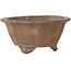 Lotus unglazed bonsai pot by Yamaaki Shosen/Akitsugu/Juudo (first generation) - 135 x 135 x 65 mm
