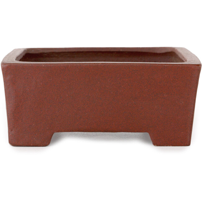 Rechthoekige, ongeglazuurde bonsaipot van Shibakatsu - 145 x 115 x 48 mm