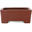 Rectangular unglazed bonsai pot by Shibakatsu - 145 x 115 x 48 mm