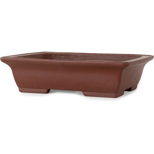 Rectangular unglazed bonsai pot by Shibakatsu - 190 x 145 x 52 mm