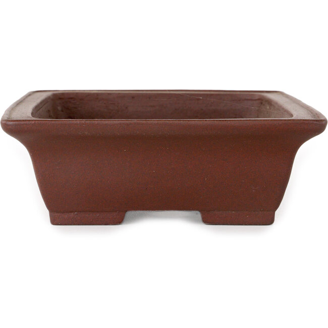 Vaso bonsai rettangolare non smaltato di Shibakatsu - 190 x 145 x 52 mm
