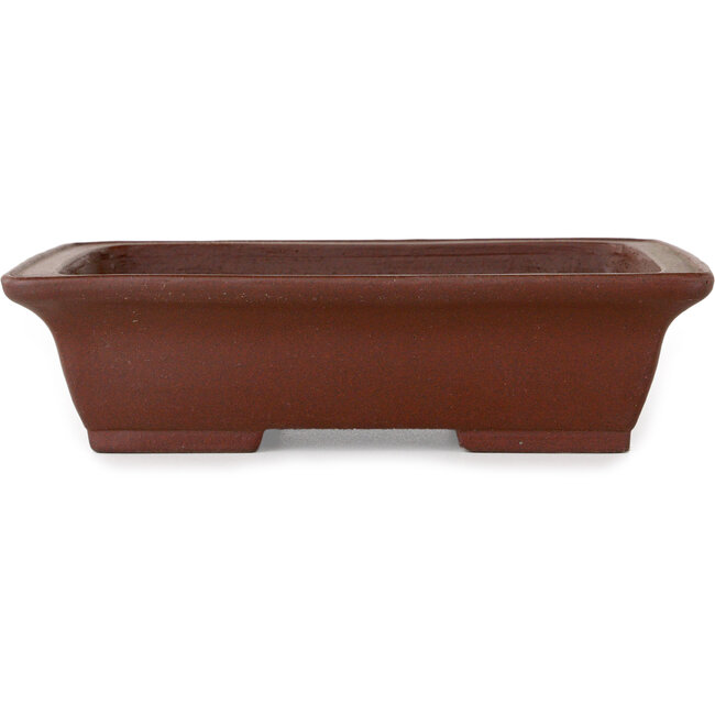 Pot à bonsaï rectangulaire non émaillé de Shibakatsu - 190 x 145 x 52 mm