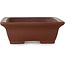 Pot à bonsaï rectangulaire non émaillé de Shibakatsu - 190 x 145 x 52 mm