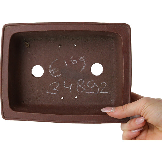 Maceta rectangular sin esmaltar para bonsái de Shibakatsu - 190 x 145 x 52 mm