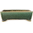 Rectangular dark green bonsai pot by Shibakatsu - 158 x 116 x 49 mm