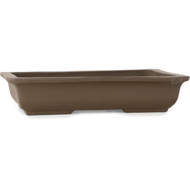 Rectangular unglazed bonsai pot by Yamaaki Toshio (third generation) - 347 x 217 x 75 mm