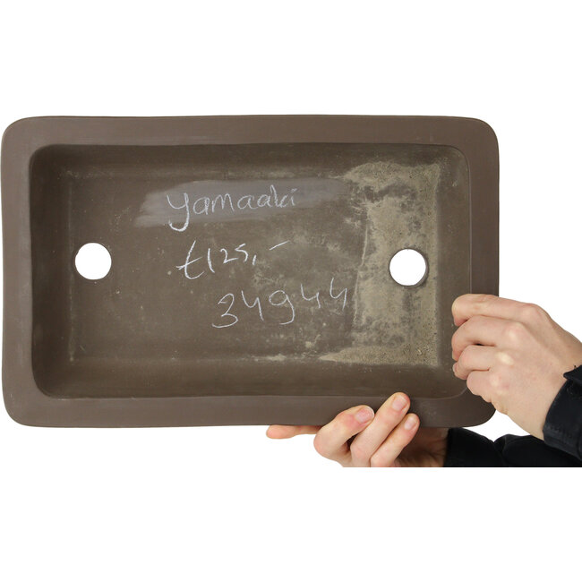 Pot à bonsaï rectangulaire non émaillé de Yamaaki Toshio (troisième génération) - 347 x 217 x 75 mm