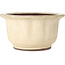 Lotus bonsai pot in gebroken wit van Yamaaki Toshio (derde generatie) - 310 x 310 x 165 mm