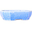 Maceta ovalada para bonsái con esmaltado de cristal azul claro de Heian Senzan - 161 x 132 x 50 mm