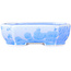Pot à bonsaï ovale bleu clair à glaçure cristalline par Heian Senzan - 161 x 132 x 50 mm
