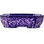 Maceta ovalada para bonsái con esmalte de cristal morado de Heian Senzan - 161 x 132 x 50 mm