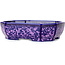 Maceta ovalada para bonsái con esmalte de cristal morado de Heian Senzan - 161 x 132 x 50 mm