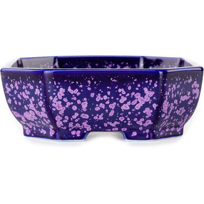 Ovaler, violetter Bonsai-Topf mit Kristallglasur von Heian Senzan – 161 x 132 x 50 mm