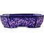 Maceta ovalada para bonsái con esmalte de cristal morado de Heian Senzan - 161 x 132 x 50 mm