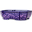 Vaso bonsai ovale viola smaltato in cristallo di Heian Senzan - 161 x 132 x 50 mm