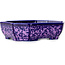 Maceta ovalada para bonsái con esmalte de cristal morado de Heian Senzan - 161 x 132 x 50 mm