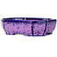 Vaso bonsai ovale viola smaltato in cristallo di Heian Senzan - 161 x 132 x 50 mm