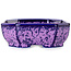 Pot à bonsaï ovale violet à glaçure cristalline par Heian Senzan - 161 x 132 x 50 mm