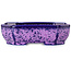 Maceta ovalada para bonsái con esmalte de cristal morado de Heian Senzan - 161 x 132 x 50 mm