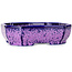 Pot à bonsaï ovale violet à glaçure cristalline par Heian Senzan - 161 x 132 x 50 mm