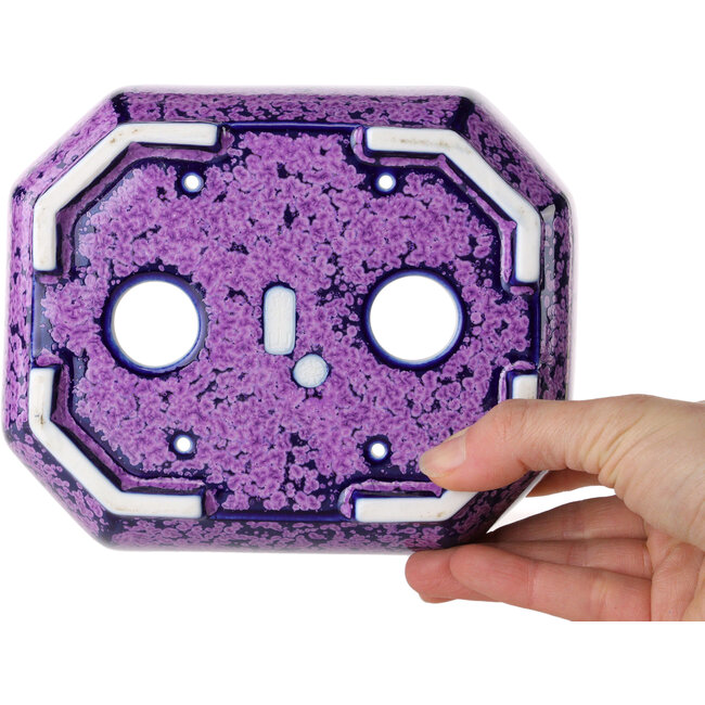 Pot à bonsaï ovale violet à glaçure cristalline par Heian Senzan - 161 x 132 x 50 mm