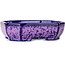 Maceta ovalada para bonsái con esmalte de cristal morado de Heian Senzan - 161 x 132 x 50 mm