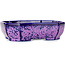 Pot à bonsaï ovale violet à glaçure cristalline par Heian Senzan - 161 x 132 x 50 mm