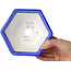 Hexagonal dark blue, crystal glaze bonsai pot by Heian Senzan - 140 x 140 x 75 mm