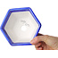 Pot à bonsaï hexagonal bleu foncé à glaçure cristalline par Heian Senzan - 140 x 140 x 75 mm