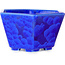 Pot à bonsaï hexagonal bleu foncé à glaçure cristalline par Heian Senzan - 140 x 140 x 75 mm