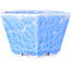 Pot à bonsaï hexagonal bleu clair à glaçure cristalline par Heian Senzan - 140 x 140 x 75 mm