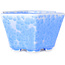 Hexagonal light blue, crystal glaze bonsai pot by Heian Senzan - 140 x 140 x 75 mm