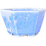 Pot à bonsaï hexagonal bleu clair à glaçure cristalline par Heian Senzan - 140 x 140 x 75 mm