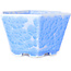 Pot à bonsaï hexagonal bleu clair à glaçure cristalline par Heian Senzan - 140 x 140 x 75 mm