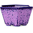 Hexagonal purple, crystal glaze bonsai pot by Heian Senzan - 140 x 140 x 75 mm