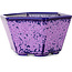 Vaso bonsai esagonale viola smaltato in cristallo di Heian Senzan - 140 x 140 x 75 mm