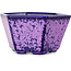 Hexagonal purple, crystal glaze bonsai pot by Heian Senzan - 140 x 140 x 75 mm