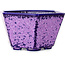 Hexagonal purple, crystal glaze bonsai pot by Heian Senzan - 140 x 140 x 75 mm