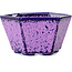 Vaso bonsai esagonale viola smaltato in cristallo di Heian Senzan - 140 x 140 x 75 mm