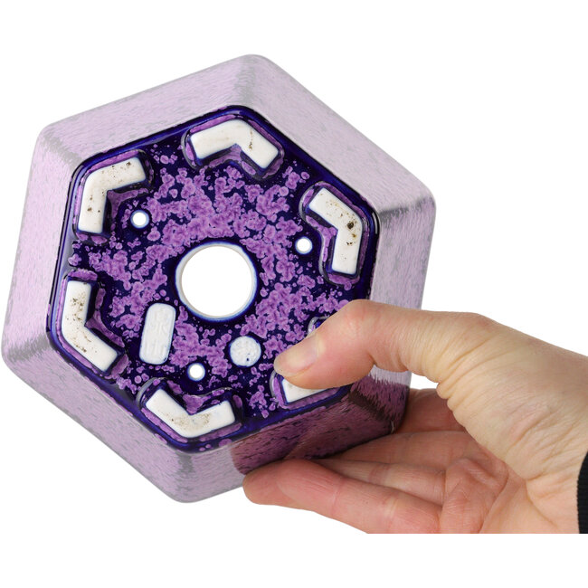 Pot à bonsaï hexagonal violet à glaçure cristalline par Heian Senzan - 140 x 140 x 75 mm