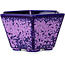 Hexagonal purple, crystal glaze bonsai pot by Heian Senzan - 140 x 140 x 75 mm