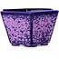 Hexagonal purple, crystal glaze bonsai pot by Heian Senzan - 140 x 140 x 75 mm