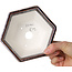 Pot à bonsaï hexagonal en verre métallisé brun cristal, par Heian Senzan - 140 x 140 x 75 mm